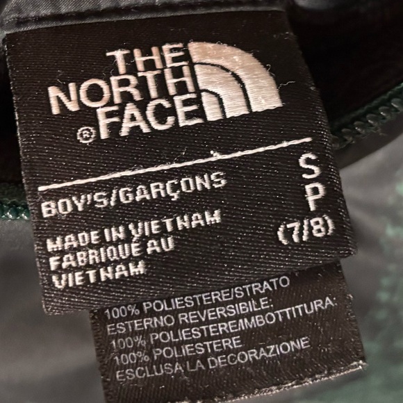 The North Face Reversible Mount Chimborazo Jacket Boys Small 7/8 Green Black - Picture 2 of 12